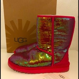 💥sale!💥pink UGG boots,classic short sparkles